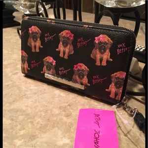 NWT Betsey JohnsonBLK/ Doggie/Bow/Wristlet/Wallet